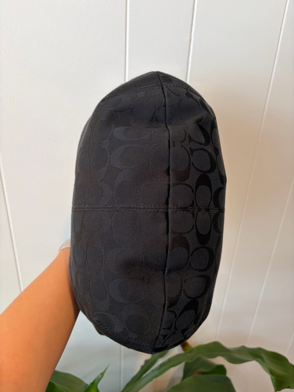 Coach Black Signature Crescent Hobo Bag - Picture 3 of 10